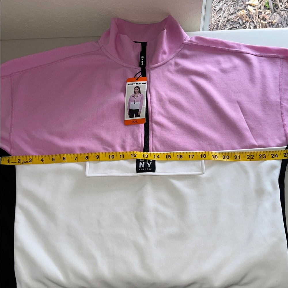 NWT DKNY Pink and White Half-Zip Top Size XXL - Picture 9 of 15